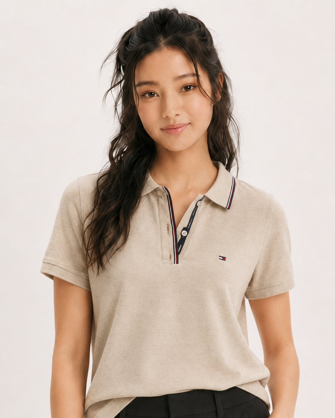 Tommy Hilfiger Men's Ryan Short Sleeve Custom Fit Polo T-Shirt Beige Heather 78J4779 280