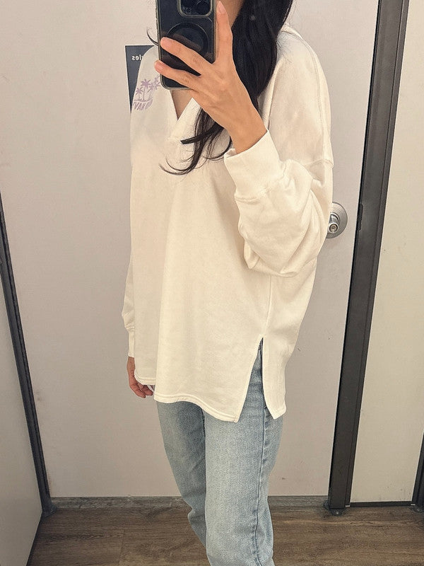 Old Navy Women's V-neck Hoodie White 864997 001 ET2