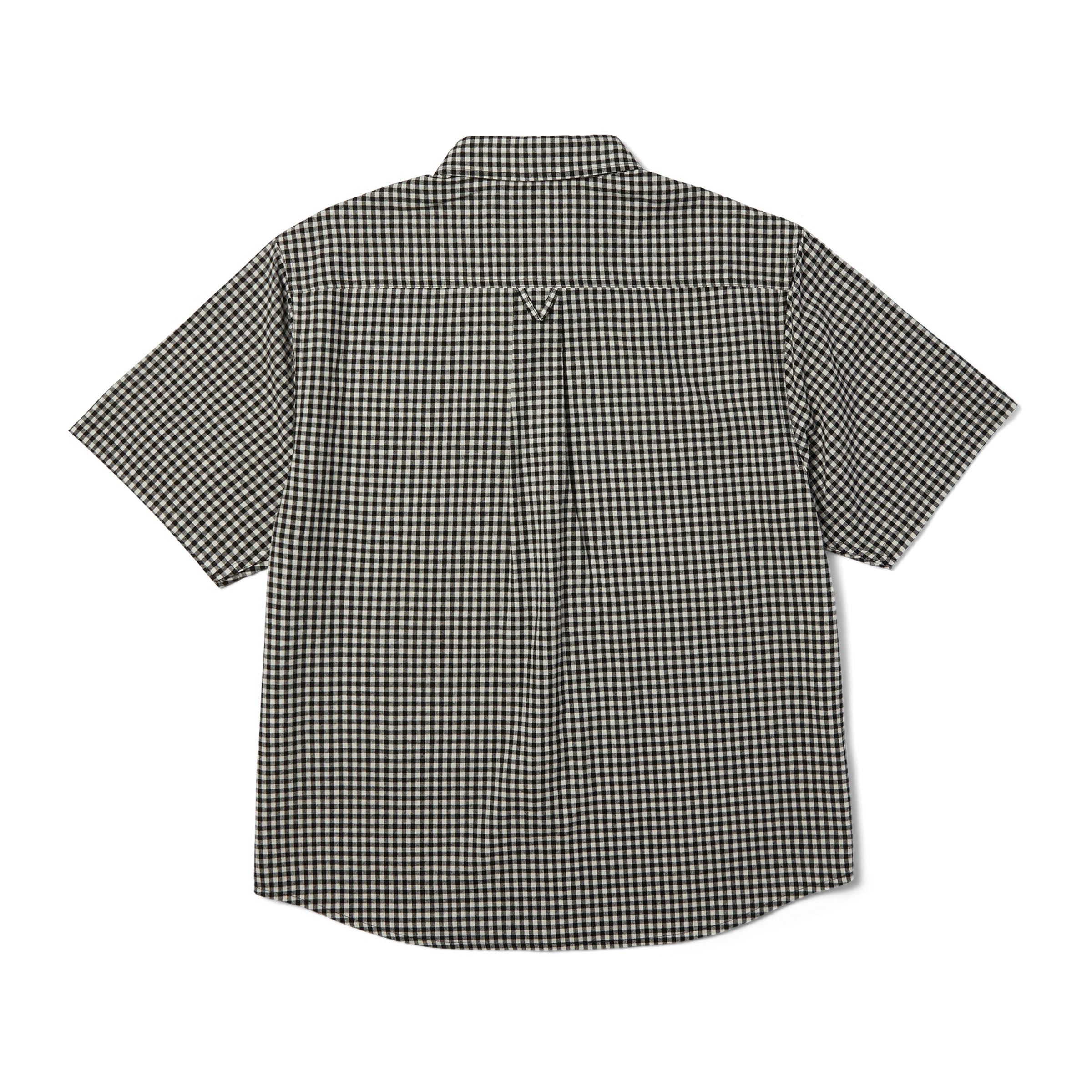 HUF Men's 89 Micro Gingham Ss Oxford Shirt Black/White Cotton BU00269 BKWHT