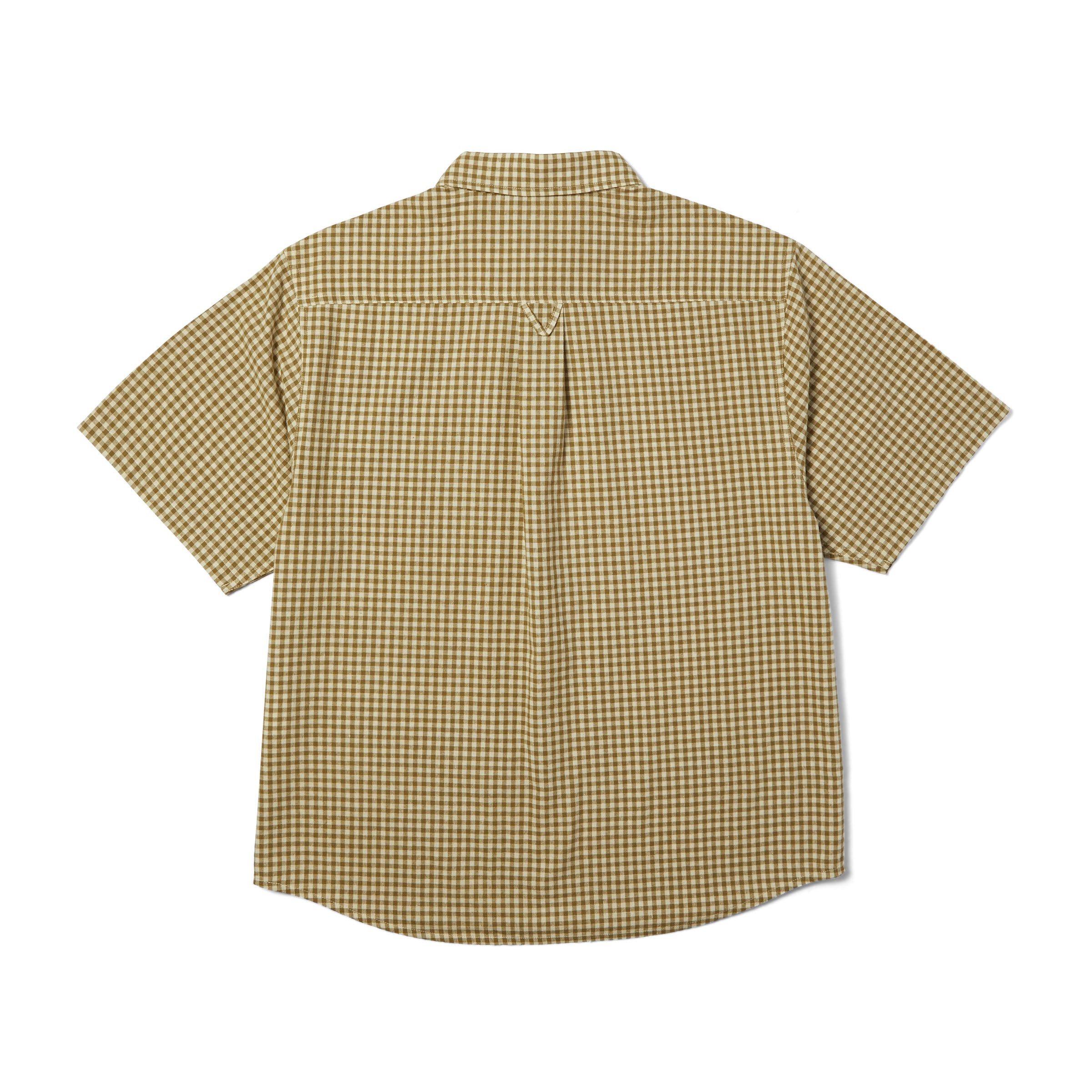 HUF Men's 89 Micro Gingham Ss Oxford Shirt Natural Cotton BU00269 NAT