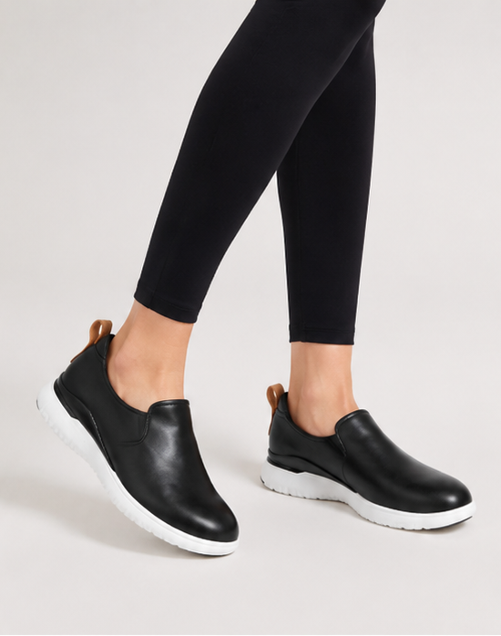 Rockport Women's Total Motion Sport High Slip-On Black Leather CI4465