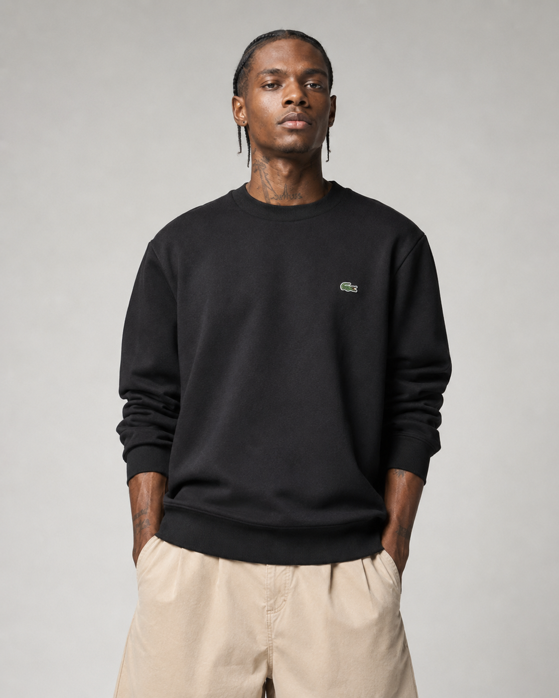 Lacoste Men's Organic Brushed Cotton Sweatshirt Black SH9608 031