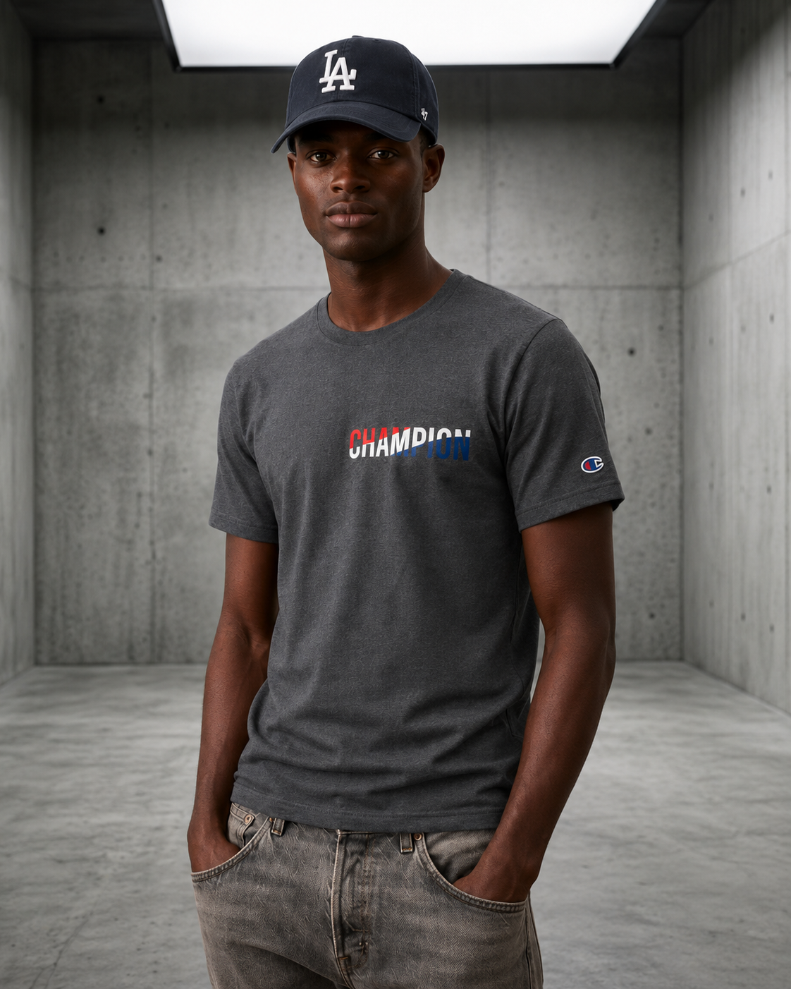 Champion Men's Classic Graphic T-shirt Granite Heather GT23H 5864IA G61