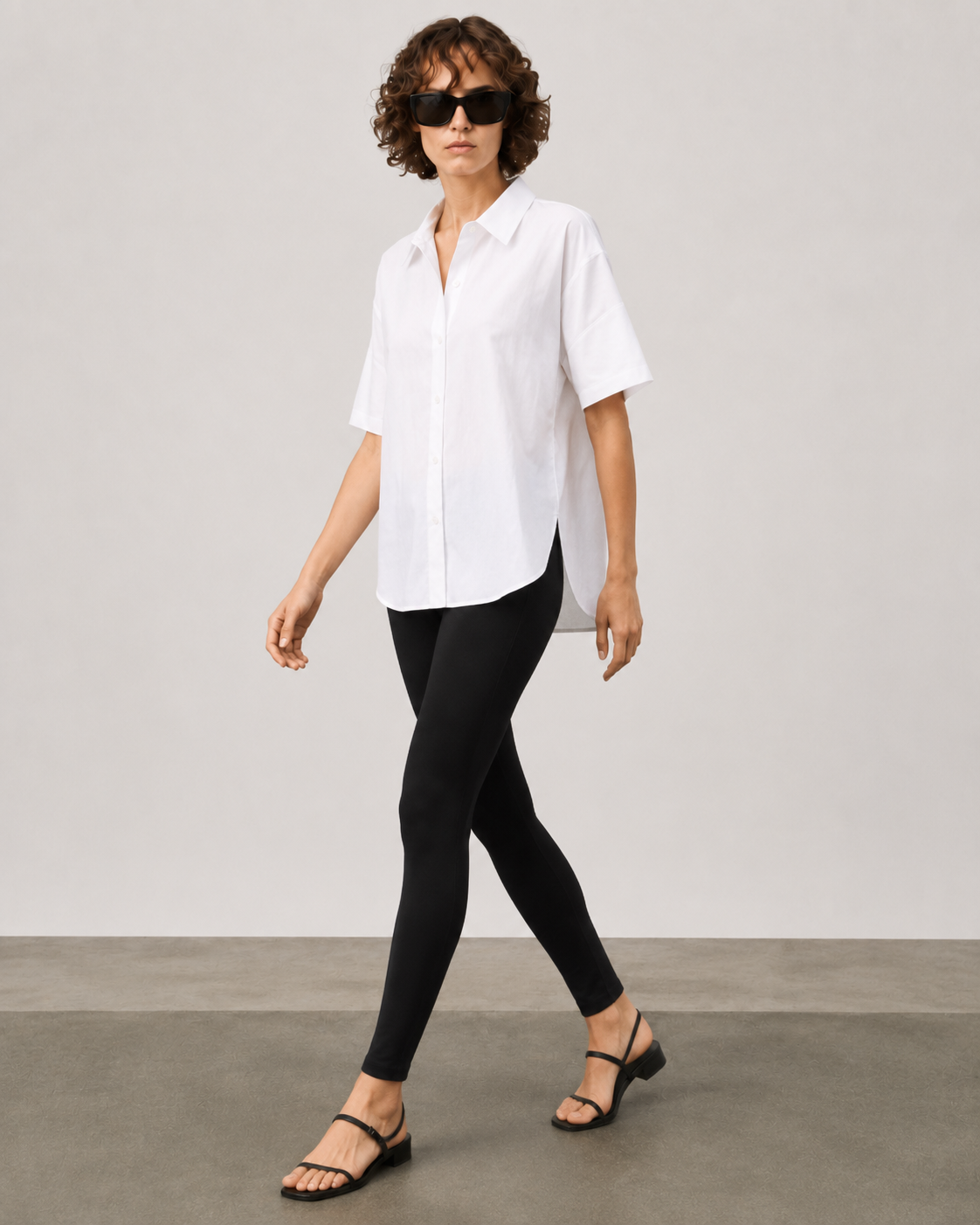 Calvin Klein Women's Essential Short Sleeve Poplin Shirt White M3TA0528 SW9 C3