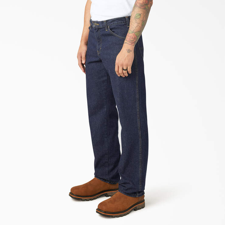 Dickies Mens Regular Fit Jeans Rinsed Indigo Blue 9393RNB