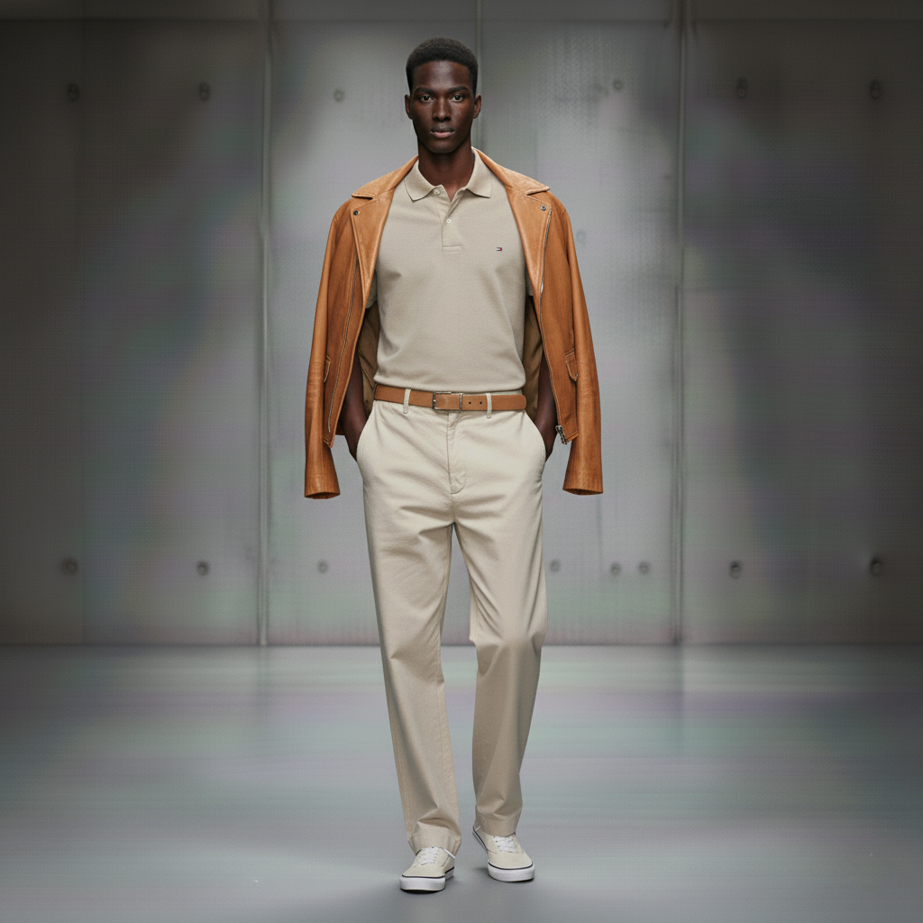 Tommy Hilfiger Men's CF Prespring Ivy Polo Shirt Beige Heather 78J4051 280