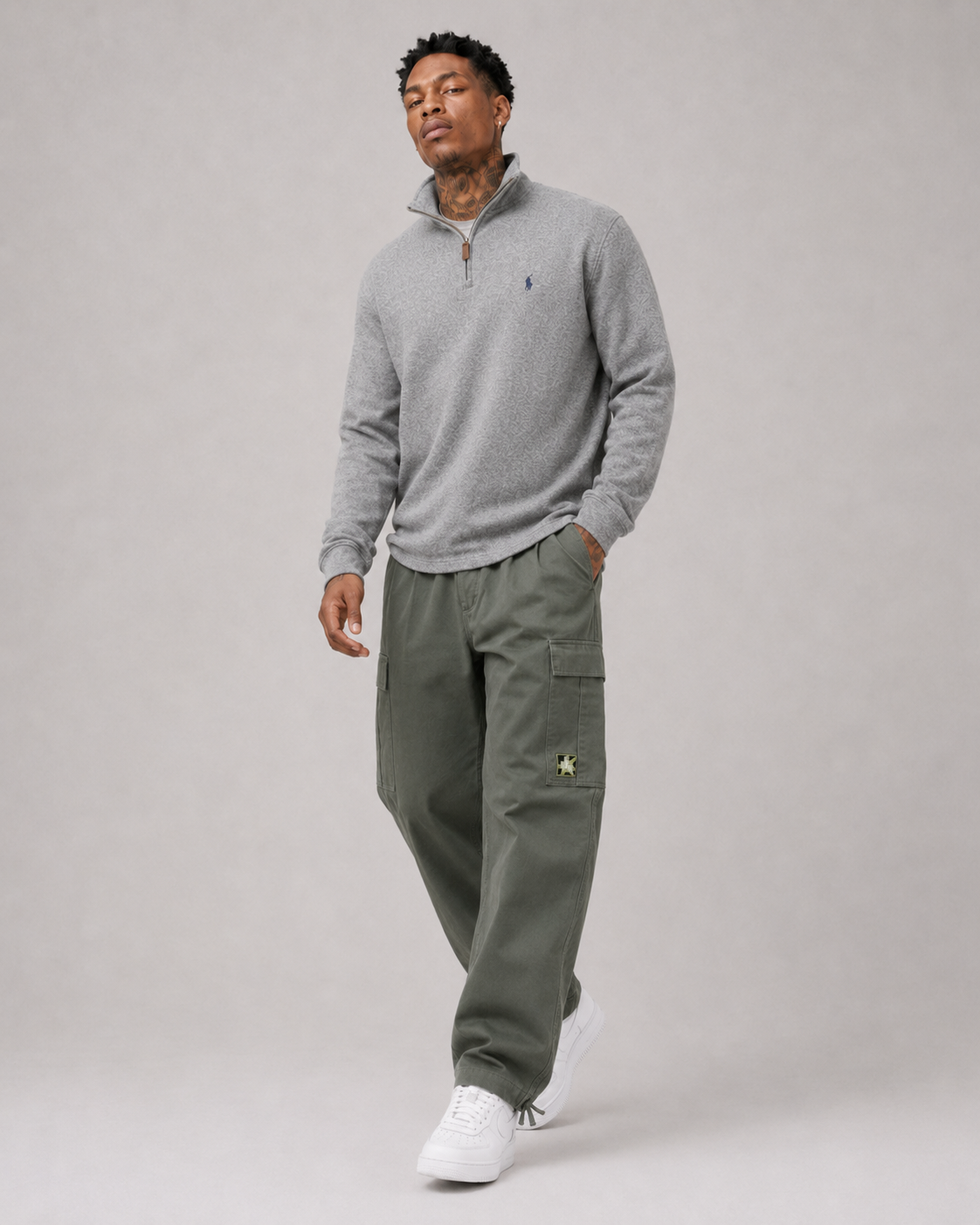 Polo Ralph Lauren Men's Half Zip Up Sweater Grey Heather 710723158018