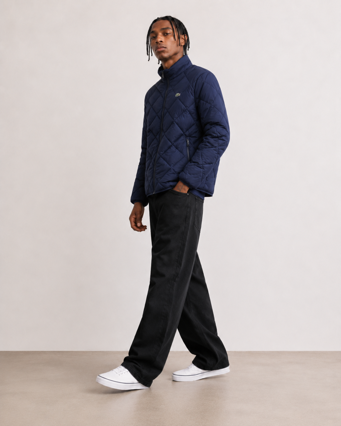 Lacoste Men’s Water-Repellent Quilted Puffer Jacket Navy Blue BH8363-51 166