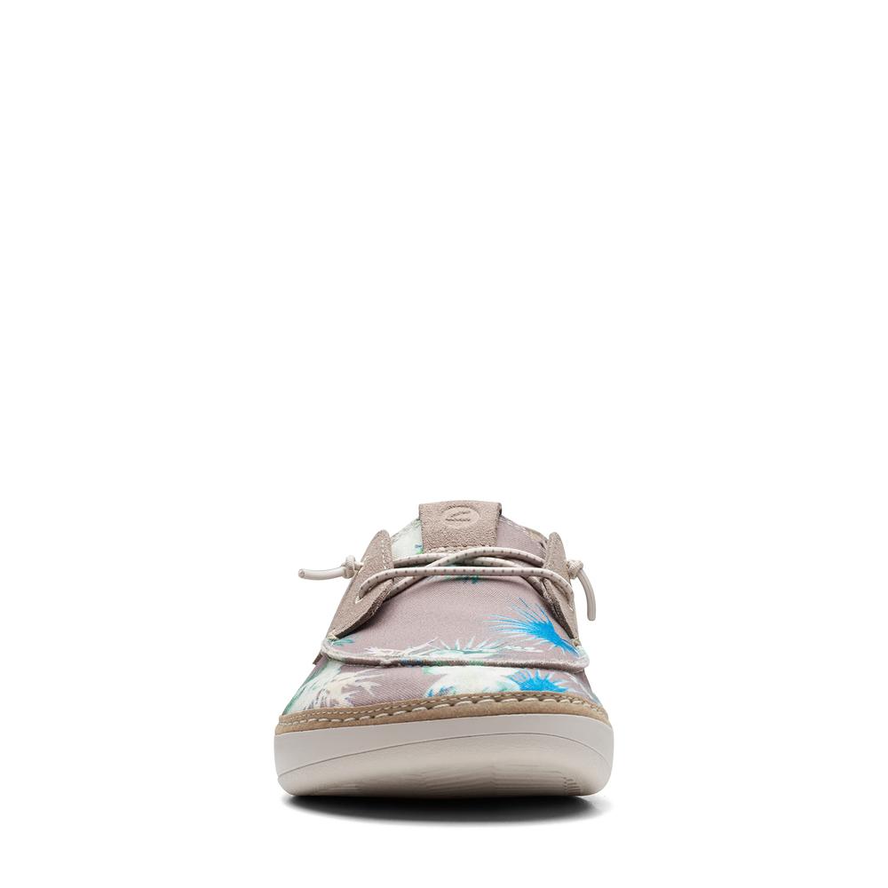Clarks Mens Higley Tie Boat Shoes Sand Floral 26171557