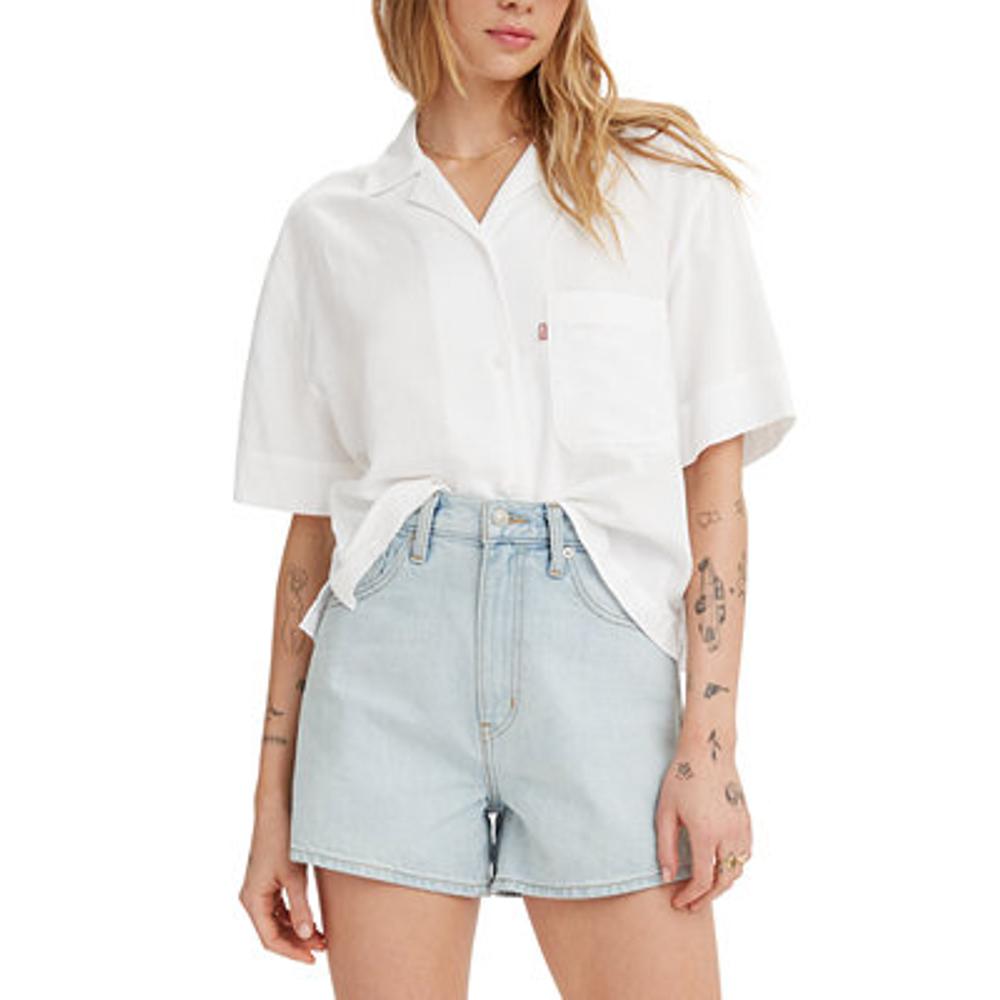Levi's Women's NIA Relilex Resort Short Sleeve Shirt Bright Whit A33690000 ET1