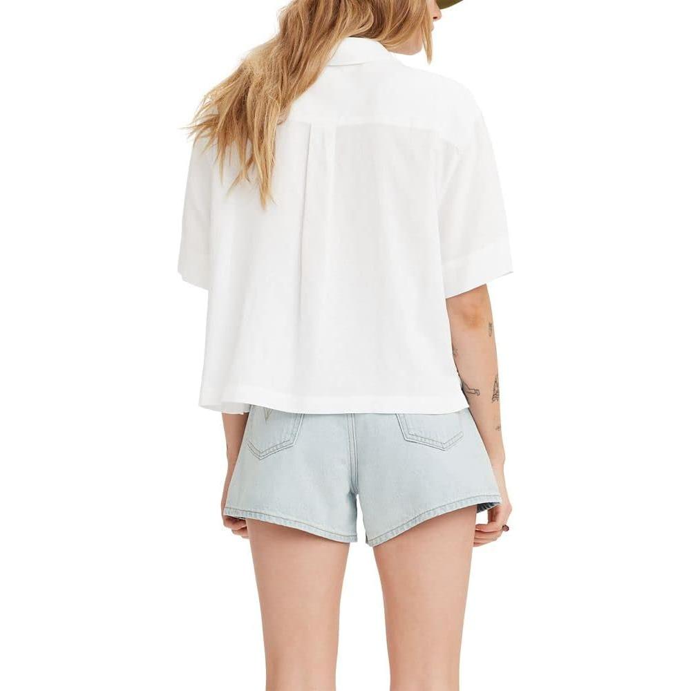 Levi's Women's NIA Relilex Resort Short Sleeve Shirt Bright Whit A33690000 ET1