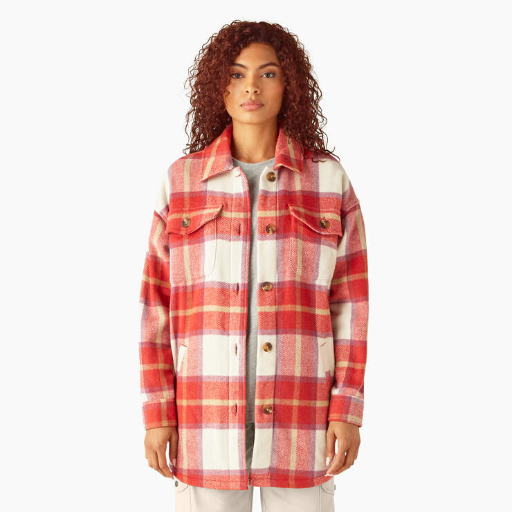 Dickies Women’s Oversized Shirt Jacket Red Ochre A85WNJ57