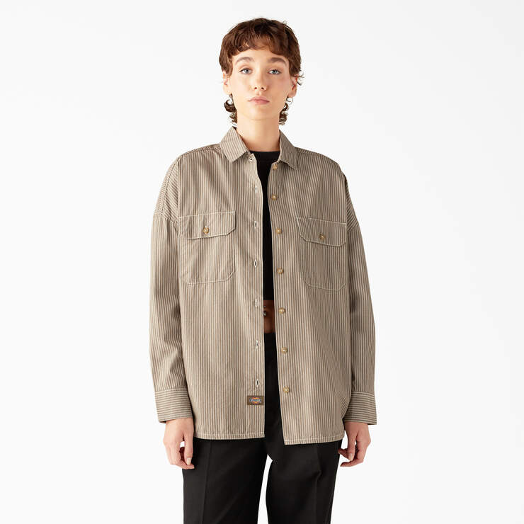 Dickies Women’s Florence Button-Up Shirt Mushroom A8645MR1