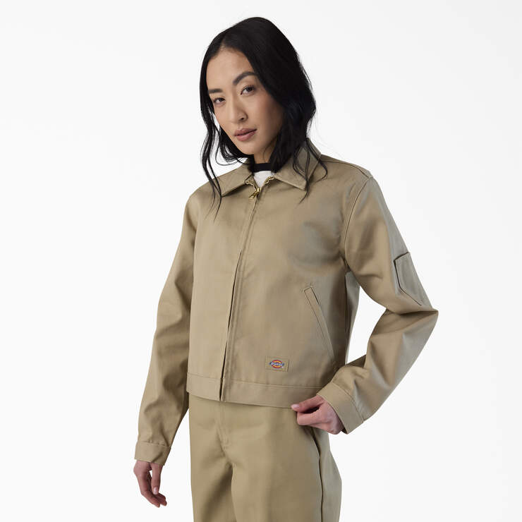 Dickies Women’s Unlined Cropped Eisenhower Jacket Khaki A879GKHK