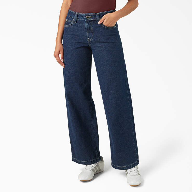 Dickies Women’s Mechanic Loose Fit Jeans Dark Indigo A87NM0DD