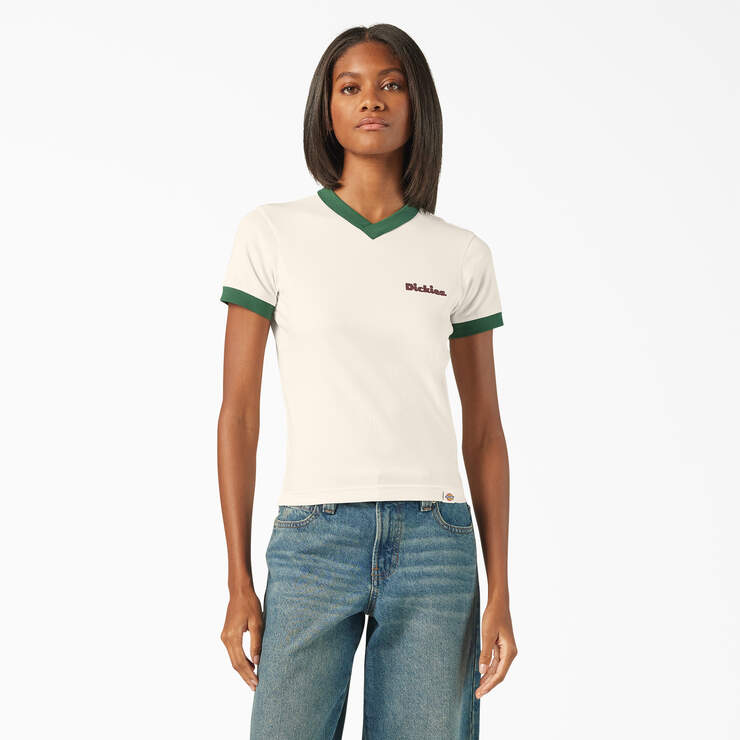 Dickies Women’s Slayden Ringer Tee Egret A87Q9C48