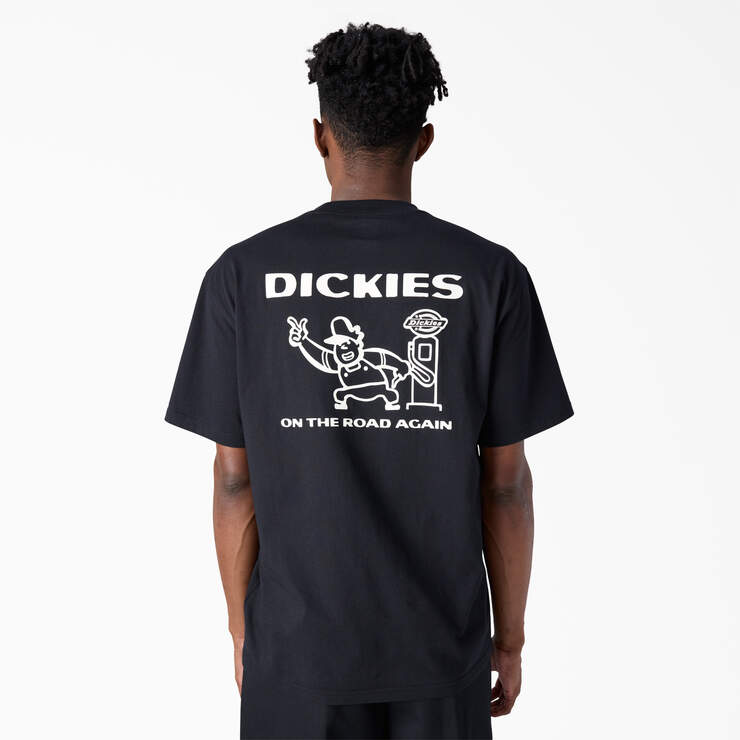 Dickies Mens Burns Graphic T-Shirts Black A87QIBLK