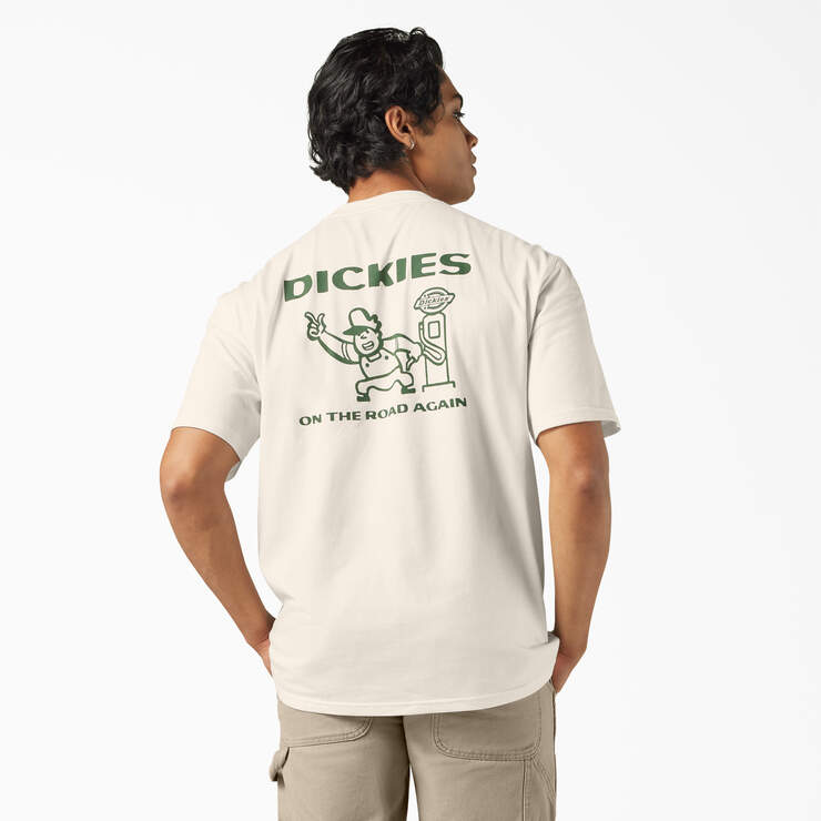 Dickies Mens Burns Graphic T-Shirts Egret A87QIC48