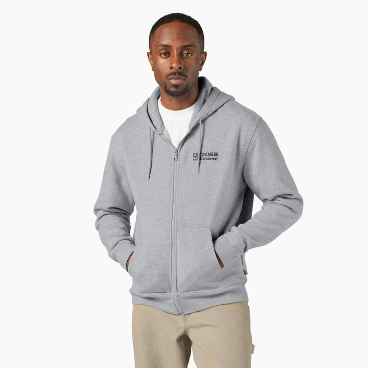 Dickies Mens Bolivar Zip Hoodie Gray Melange A88L5GYM