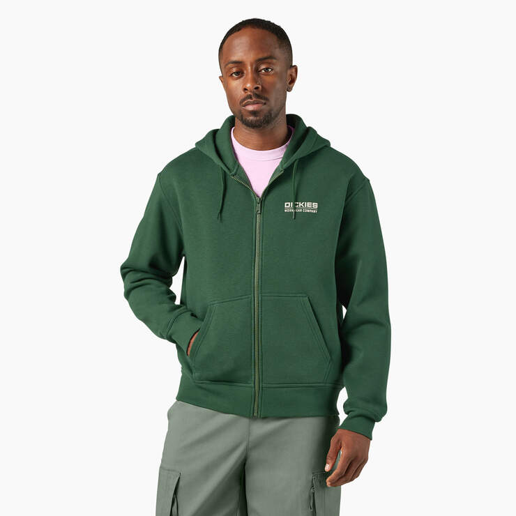 Dickies Mens Bolivar Zip Hoodie Pine Needle Green A88L5PIN