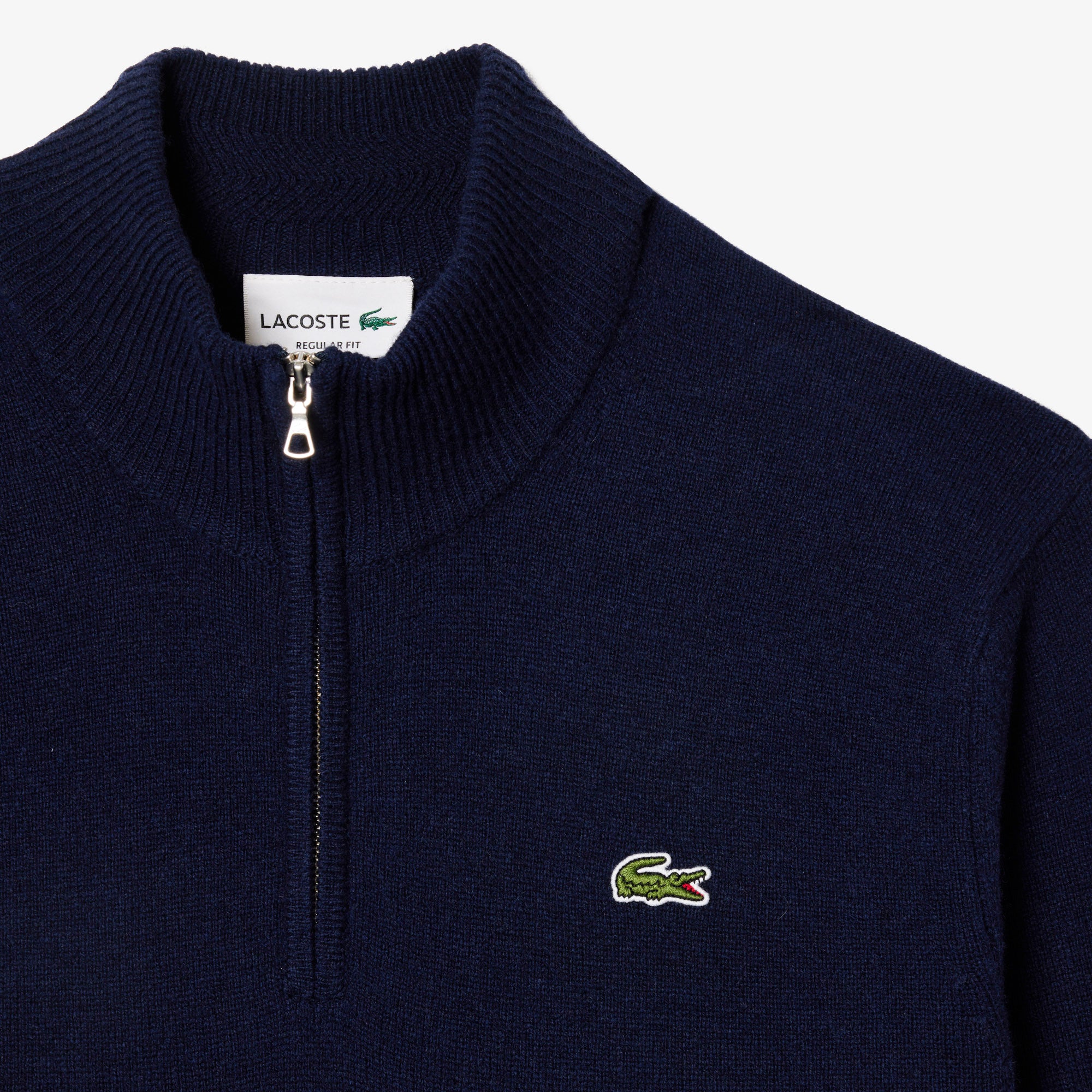 Lacoste Men's Wool Trucker Sweater Navy Blue AH1953 166 - APLAZE