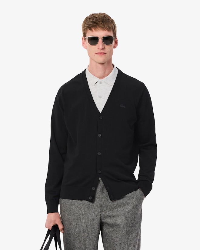 Lacoste Men’s Merino Wool Cardigan Black AH5665 031