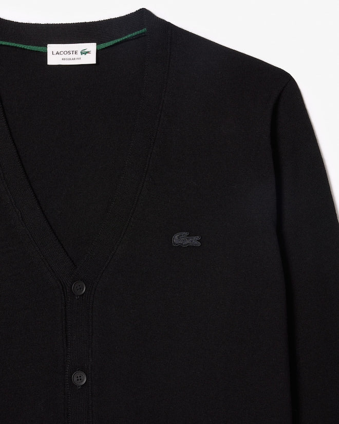 Lacoste Men’s Merino Wool Cardigan Black AH5665 031
