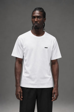 AI model photo - OBEY Flower Organic T-Shirt White 163002387