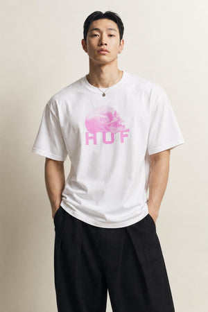 AI model photo - HUF Data Death S/S Tee White TS01333