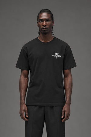 AI model photo - HUF Hoods S/S Tee Black TS01012