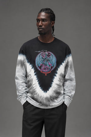 AI model photo - HUF  The Magic Dragon L/S Tee Black TS00989