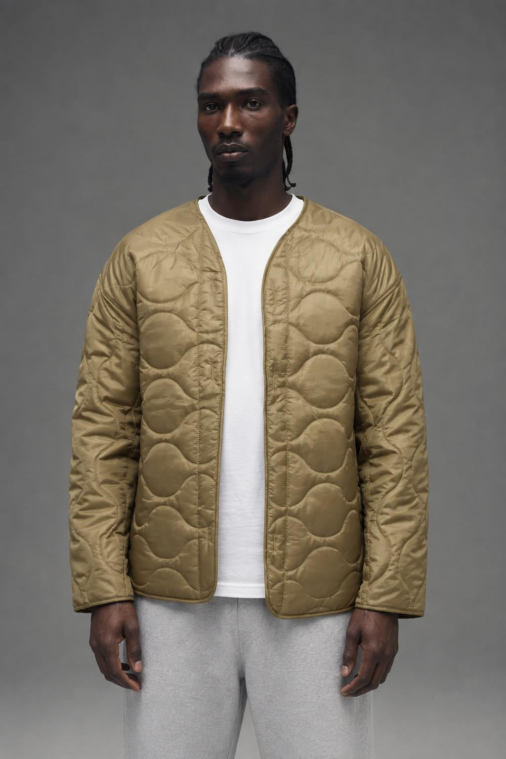 AI model photo - Rothco M-65 Field Jacket Liner Coyote Brown 82920