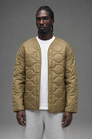AI model photo - Rothco M-65 Field Jacket Liner Coyote Brown 82920