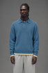 AI model photo - OBEY Mens Loreto Polo Sweater Captains Blue 151000114 CPB