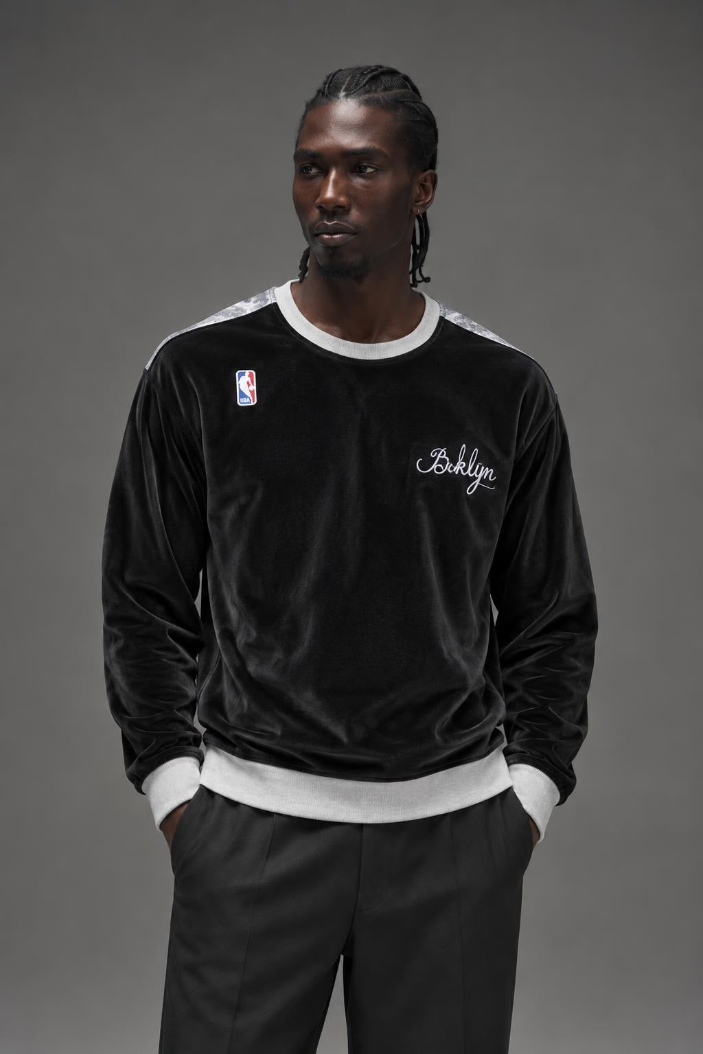 AI model photo - Post Game Brooklyn Full Sub Crew Tee PG2006 Black