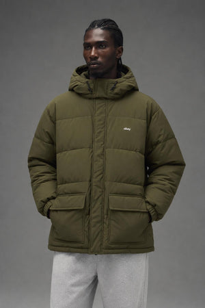 AI model photo - OBEY Brunswick Puffer Kombu Green 121800568 KBG