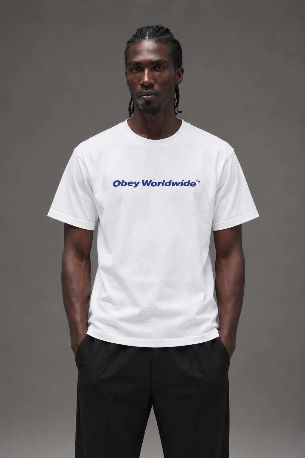 AI model photo - OBEY Worldwide Classic T-Shirt White 165262370