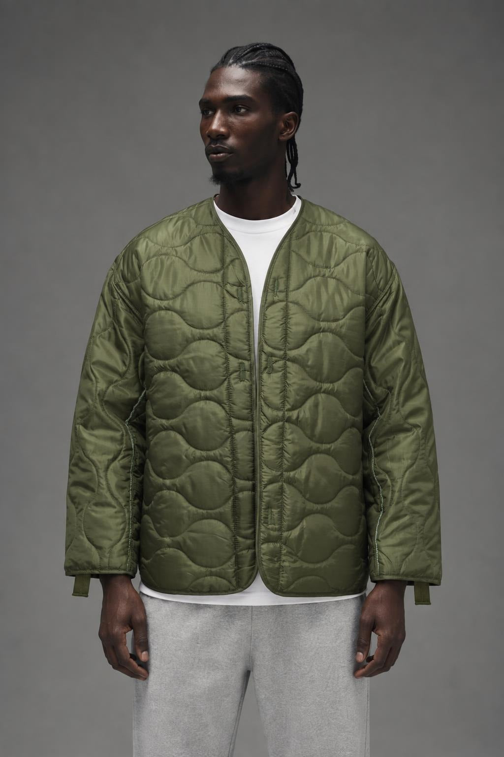 AI model photo - Rothco M-65 Field Jacket Liner Olive Drab 8292