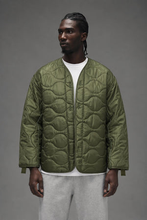 AI model photo - Rothco M-65 Field Jacket Liner Olive Drab 8292