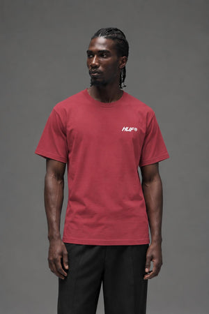 AI model photo - HUF I Feels Good S/S Tee Red TS01349