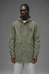 AI model photo - HUF UF Spike Scrawl Parka Olive JK64010