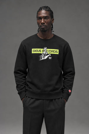 AI model photo - Deus Street Skronk Crew Tee Black DMP208428