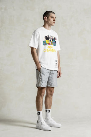 AI model photo - Von Dutch Mens Popeye Sea Cleaners Organic Cotton T-Shirt Off White TM143V