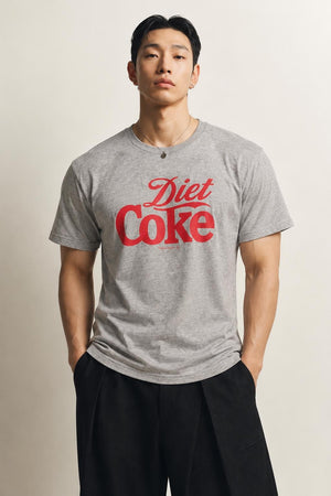 AI model photo - American Needle Red Jacket Mens Diet Coke BT2 Brass Tacks T-Shirts Heather Grey RJ801F-COKE