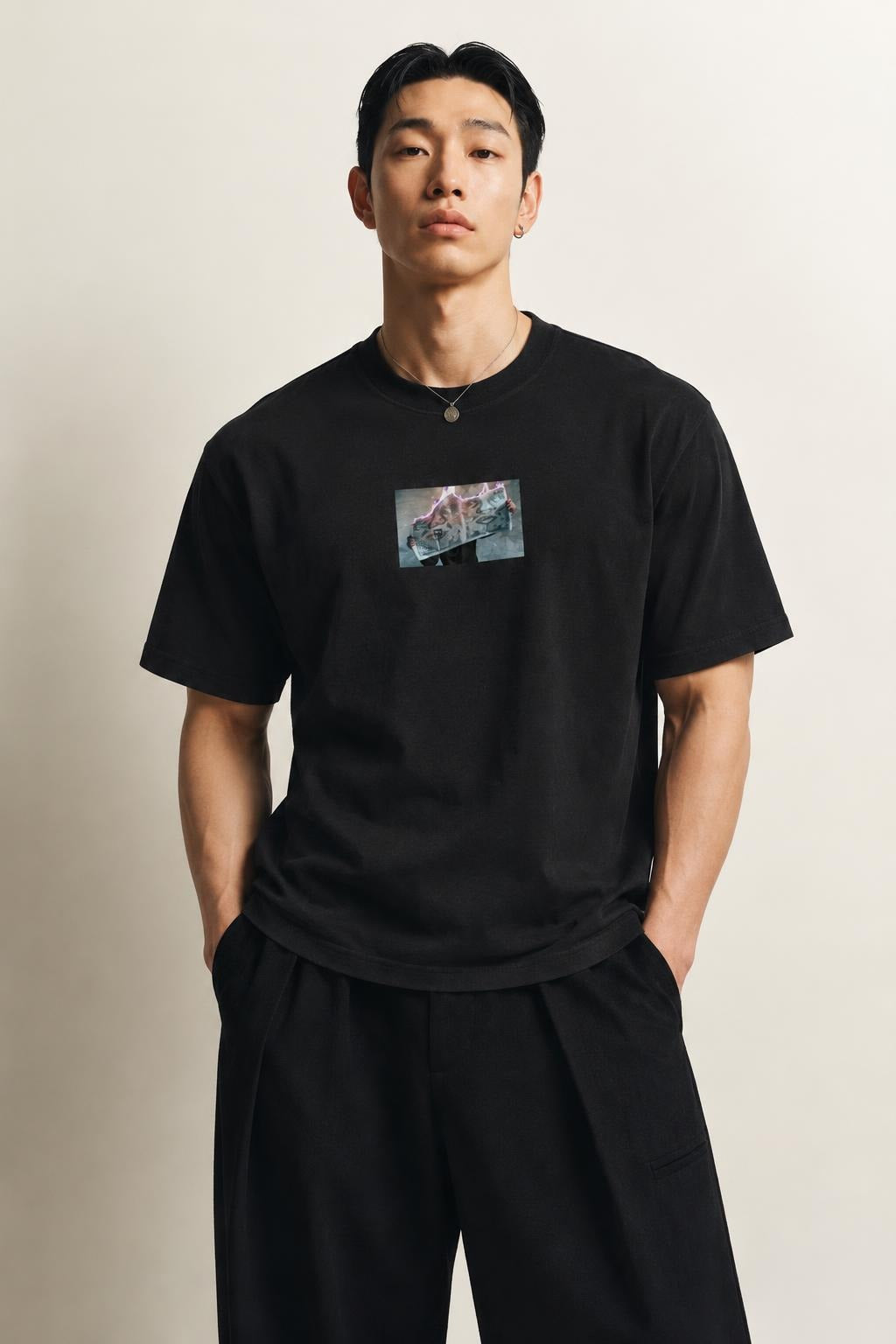 AI model photo - OBEY No News Is Good News Classic T-Shirt Black 165262625