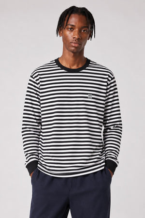 AI model photo - OBEY 89 Icon Stripe Box Tee III Long Sleeve Black Multi 131030097