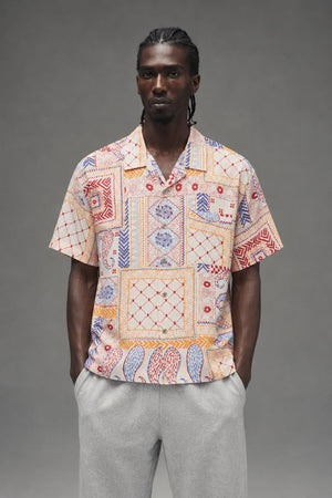 AI model photo - OBEY Archie Woven Cream Multi 181210427 CRM