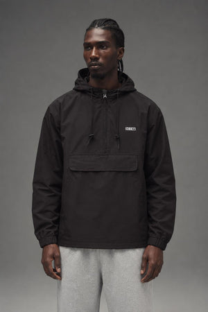 AI model photo - OBEY Recess II Anorak Black 121800420