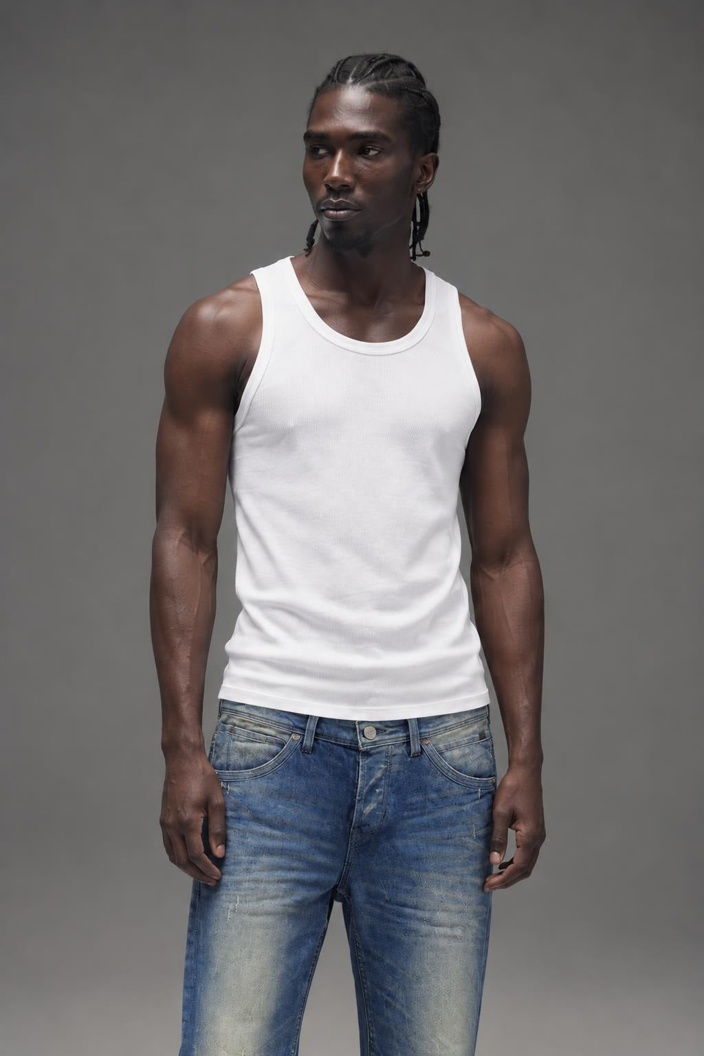 AI model photo - Tom Tailor Slim Japan Blue Denim 6203518