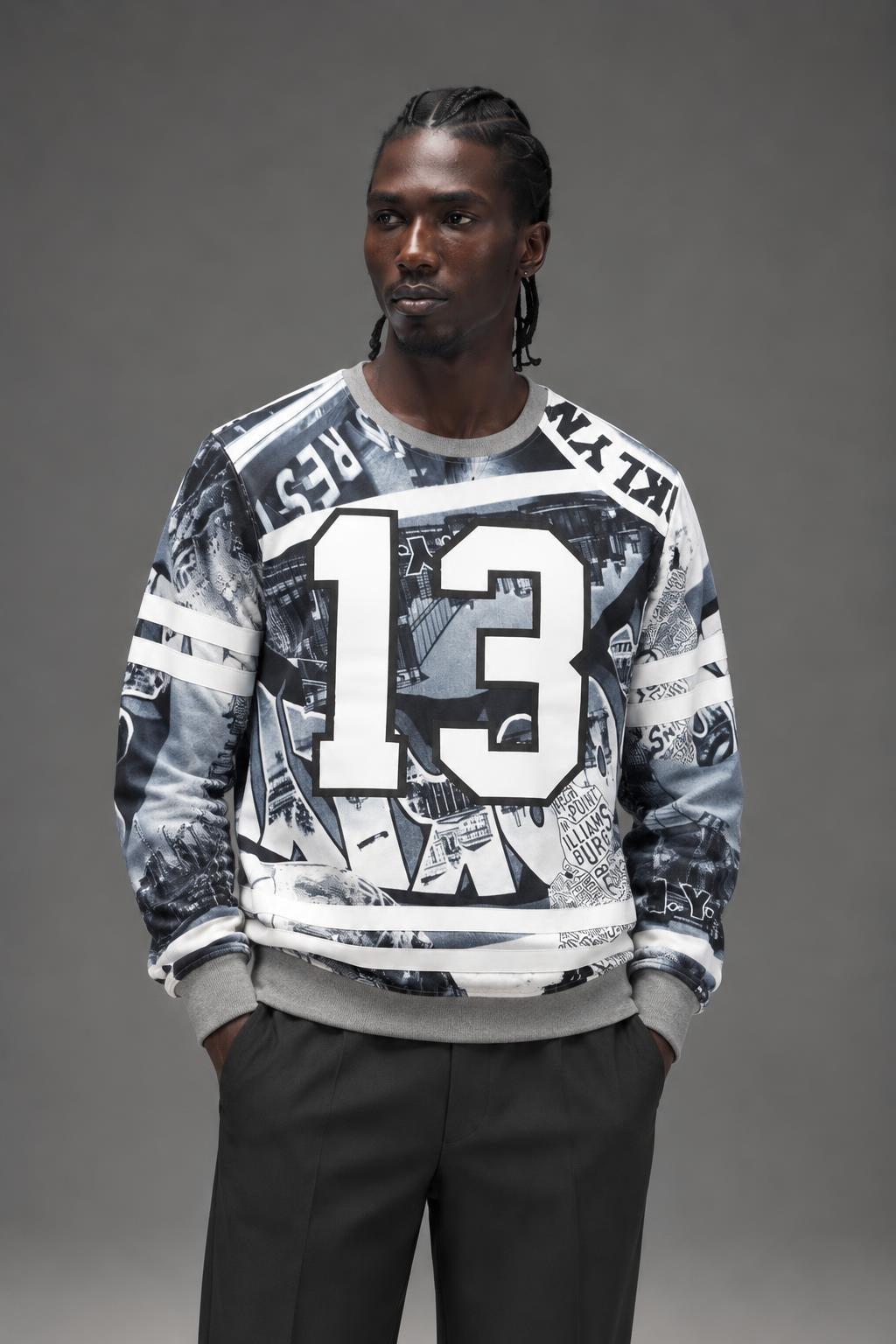 AI model photo - Post Game Brooklyn Full Sub Crew Tee PG2010